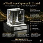 Burj Khalifa 3d Crystal Collection with LED Light Stand - Image 3