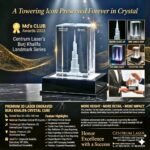 Burj Khalifa 3d Crystal Collection with LED Light Stand - Image 7