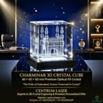 Charminar Crystal Cube with LED Light Stand - Image 5