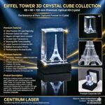 Eiffel Tower Crystal Cube with LED Light Stand - Image 7
