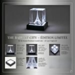 Eiffel Tower Crystal Cube with LED Light Stand - Image 8