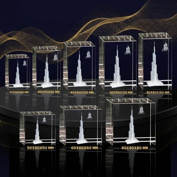 Burj Khalifa 3d Crystal Collection with LED Light Stand