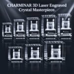 Charminar Crystal Cube with LED Light Stand