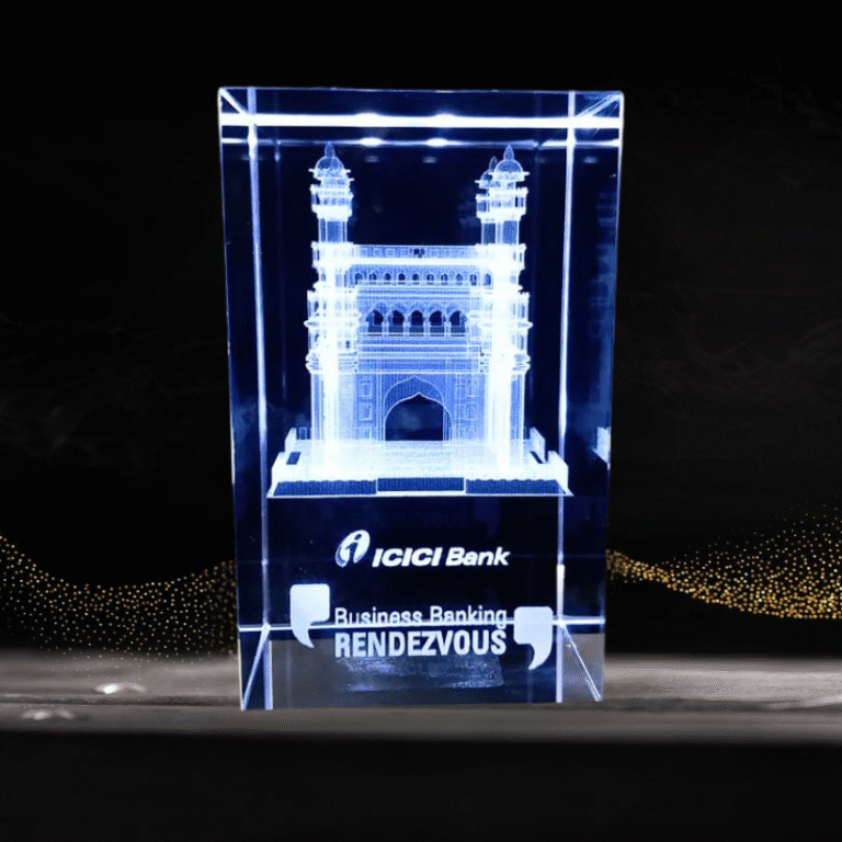 Charminar crystal engraving