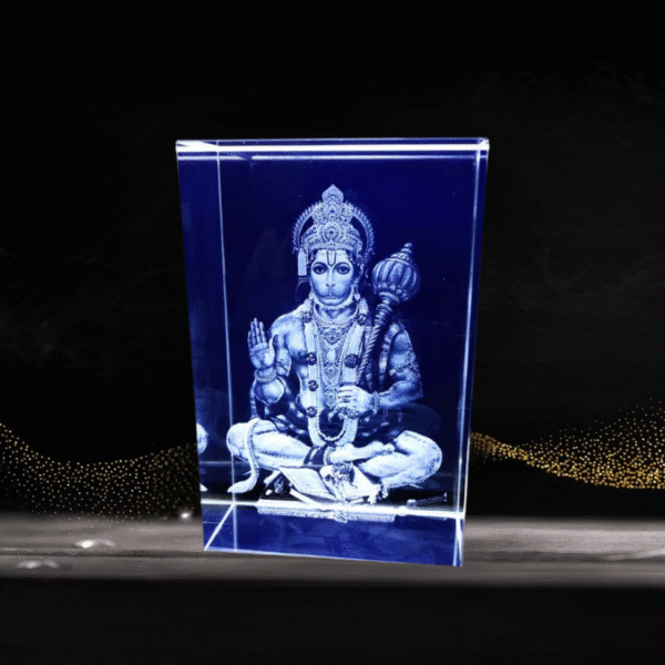 Lord Hanuman crystal engraving