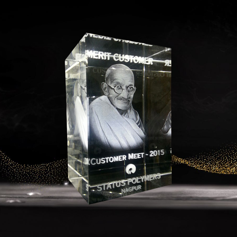 Mahatma Gandhi 8815 Mahatma Gandhi crystal engraving