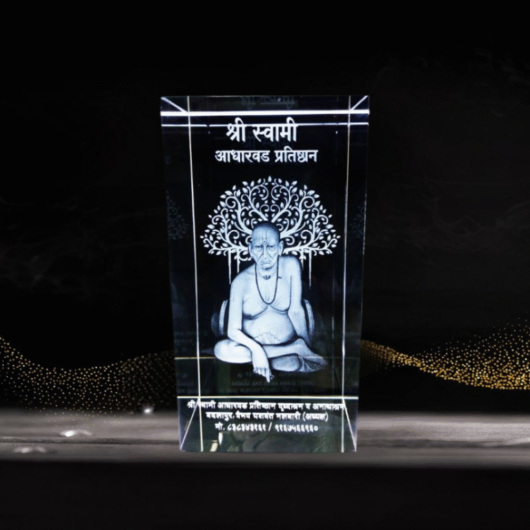 Swami Samarth crystal engraving