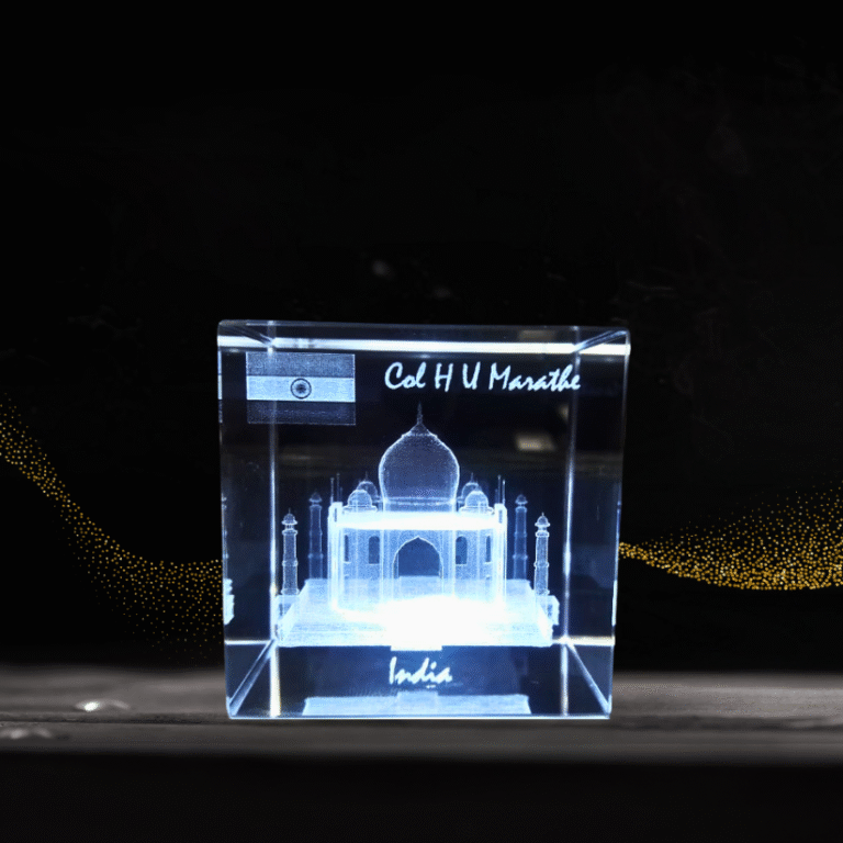 Taj Mahal crystal model front view