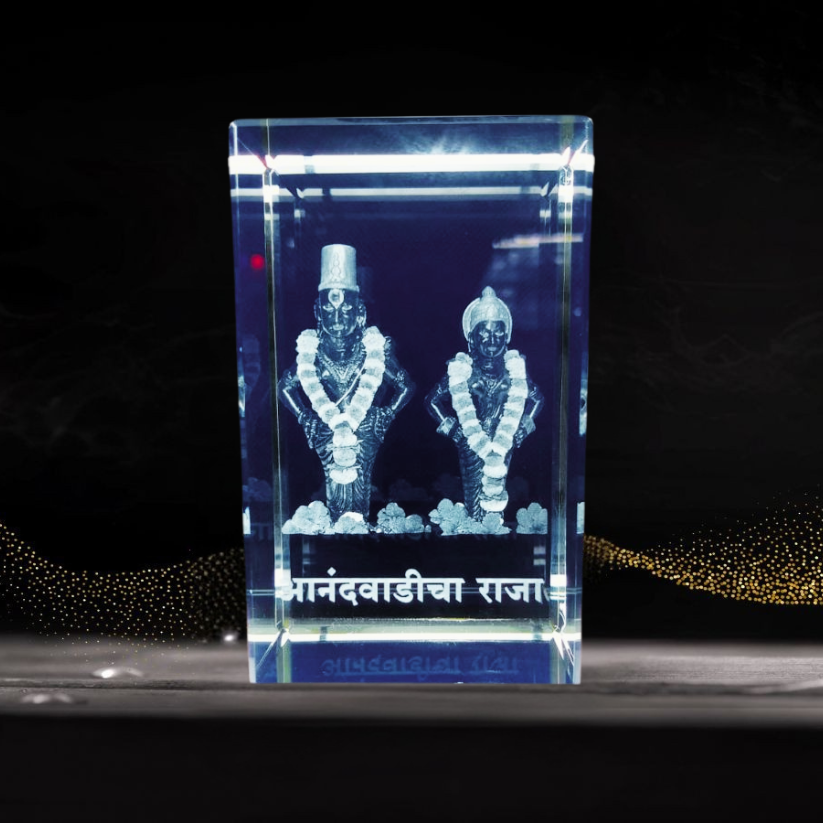 Vithal & Rukmini 8815 Vitthal Rukmini Pandharpur crystal engraving