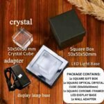 Personalized Couple 3D Crystal Cube - 50x50x50 mm with LED Light Stand - Image 4
