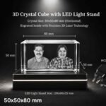 3D Couple Face Crystal Gift - 50x50x80 mm