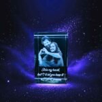 3D Couple Face Crystal Gift - 50x50x80 mm - Image 3