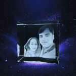 Wedding Photo Crystal Cube - 60x60x60 mm with LED Light Stand - Image 3