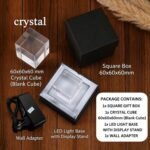Wedding Photo Crystal Cube - 60x60x60 mm with LED Light Stand - Image 4