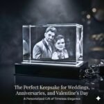 Romantic Crystal Photo Cube - 60x80x120 mm with LED Light Stand - Image 2