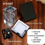 Big Size Single Face Photo 3D Engraved Crystal Cube with LED Light Base for Specials Celebrations and momentos – 80x80x150 mm - Image 4