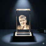 Big Size Single Face Photo 3D Engraved Crystal Cube with LED Light Base for Specials Celebrations and momentos – 80x80x150 mm - Image 3