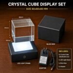 Square Shape Single Face Photo 3D Engraved Crystal Cube with LED Light Base for Specials Celebrations and momentos – 80x80x80 mm - Image 4