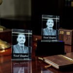 Small Personalized 3D Crystal Photo Cube with Light Base - 40x40x60 mm - Image 3