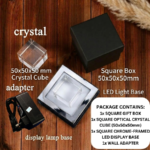 Square Personalized 3D Crystal Photo Cube with Light Base - 50x50x50 mm - Image 4